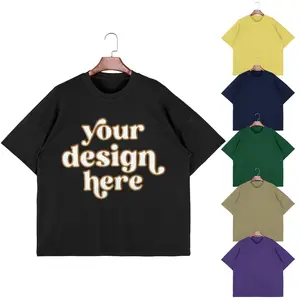 Plus Size Men's T-Shirts Applique Embroidery Custom Graphic Cotton Boxy Crew Neck T Shirt Embroidery Machine