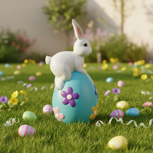 Waterproof <b>Easter</b> Bunny Egg Figurine, Outdoor Spring Decor for Yard/Patio/Lawn, Perfect Ornament for <b>Easter</b> Party - Product Image 2