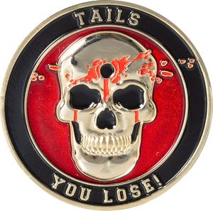 Moneta commemorativa in metallo antico con teschio, sfida <span class=keywords><strong>Testa</strong></span> o Coda: Vengo vittorioso, tu perdenti, all'ingrosso - Product Image 2