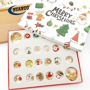 24 Uds caja ciega DIY chica joyería de moda de acero inoxidable ajustable Navidad dijes colgantes pulsera esmaltada - Product Image 6