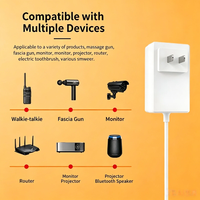 Adaptador de Corriente de Pared con Logotipo Personalizado, ABS, Fijo, No Desmontable, Enchufe Plano de 2 Pines para EE. UU., Cable CC Integrado, Cargador de Pared, Fuente de Alimentación CC