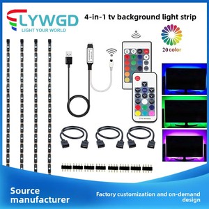 Bande LED intelligente RGB WS2812B 5M, guirlandes lumineuses en cuivre, éclairage paysager, télécommande, DC5V USB, découpable, largeur du circuit imprimé 10mm, IP65 - Product Image 2