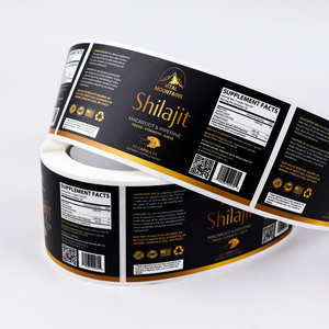 Etiquetas Adhesivas Personalizadas de Vinilo Impermeable en Rollo, Impresión en Dorado, Etiquetas Redondas con Logotipo - Product Image 1
