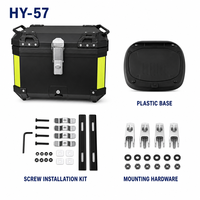Boîte à bagages arrière pour moto HY-57 ABS noire 57L pour scooter ADV Touring