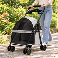 Poussette pliable légère en métal Zheng Xin pour chats et petits chiens - Modèle G09, chariot pour les sorties