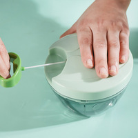 Picador Manual de Ajo de 400 ml, Picador Manual de Verduras, Cortador de Cebolla y Ajo, Herramienta de Cocina Multifuncional para Preparar Alimentos Rápidamente