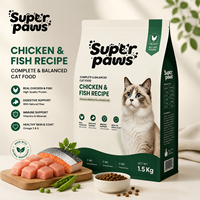 Makanan Kucing Formula Ayam & Ikan untuk Semua Usia, Kesehatan Kulit & Bulu, Dukungan Pencernaan, Pertumbuhan Otot & Perawatan Sendi