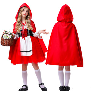 Costume d'Halloween pour enfant et adulte, Le Petit <span class=keywords><strong>Chaperon</strong></span> <span class=keywords><strong>Rouge</strong></span> et le Grand Loup méchant, en polyester, pour spectacle familial - Product Image 3