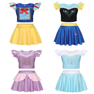 2025 nuevo diseño niña princesa verano Elsa <span class=keywords><strong>Anna</strong></span> dos piezas traje de baño niños Bikini conjuntos traje de baño niños - Product Image 1