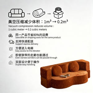 घुमावदार कॉर्डडोरॉय क्लाउड सोफे, गोल तकिए के साथ मॉड्यूलर अनुभागीय सोफे, लिविंग रूम के लिए यू-आकार के सोफे को ओवरसाइज़ किया गया - Product Image 5