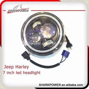 Nueva llegada de la motocicleta faro 7 "<span class=keywords><strong>cabeza</strong></span> redonda lámpara led 45w con <span class=keywords><strong>los</strong></span> ojos de Ángel de la motocicleta/faro de coche - Product Image 1