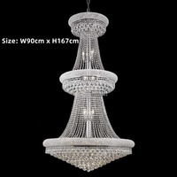 Lustre Empire surdimensionné pour salon de villa personnalisée, lustre en cristal pour hôtel