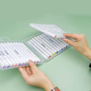 Дешевые 12/24/36/64 цвет по индивидуальному заказу набор маркеров Набор для рисования двойной наконечник для рисования для детей - Product Image 6