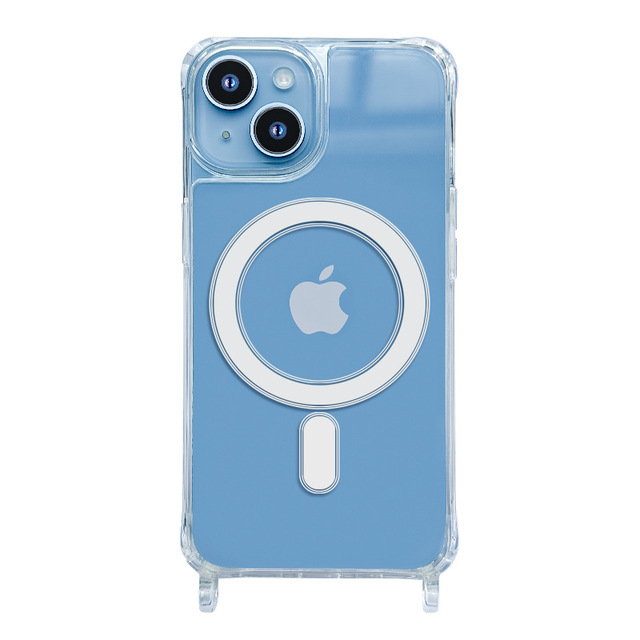 Wireless Charging Shockproof Clear Magnetic Phone Case Cover With Lanyard Strap for Iphone 18 17 16 Pro Max 17 Air Phone Case