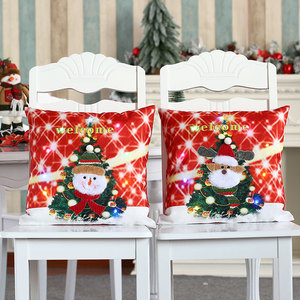 Nouvelle taie d'oreiller lumineuse de Noël, décoration de coussin brodée, décoration de Noël pour la maison, housse de coussin, cadeau. - Product Image 4