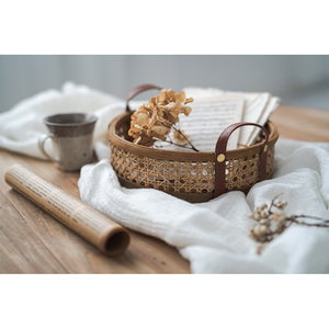 8 paniers de rangement en bois et osier, fait main, accessoires de bouteilles, pour fruits, en rotin, avec poignée de service, pour parfums - Product Image 4