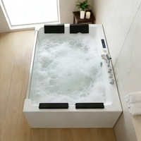 Baignoire Jacuzzi autoportante blanche pour 2 à 4 personnes, 1800 mm, avec quatre coussins, en acrylique, pour massage et spa de surf, pour adultes