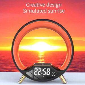 Charge sans fil Réveil Lumière RVB Lampe d'<span class=keywords><strong>ambiance</strong></span> BT Musique Haut-parleur Réveil Modes d'éclairage Charge rapide sans fil 15W - Product Image 5