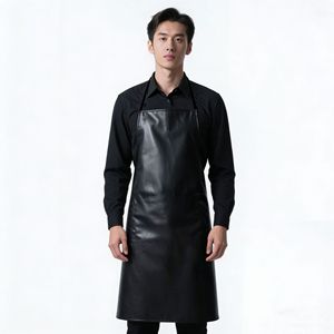 Leather Apron Waterproof Oil Resistant Solid Color Work Suit For Home Catering Slaughtering Adults - Product Image 2