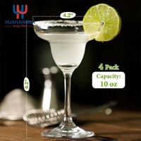 Ensemble de verres à pied classiques personnalisables avec logo, en cristal transparent, pour Daiquiri, Margarita, Pina Colada, Martini – Idéal pour les fêtes