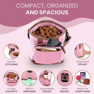 Free sample Zipper Dog Treat <b>Bag</b> Portable Travel Dog Snack <b>Bag</b> Pet Training Pouch With <b>Poop</b> <b>Bag</b> <b>Dispenser</b> Pet Accessories - Product Image 4