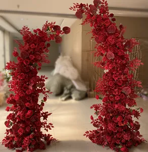 Objets décoratifs pour événements décoration de remise de diplôme fleurs de roses blanches artificielles de mariage et d'anniversaire pièce centrale décorative arche ornementale