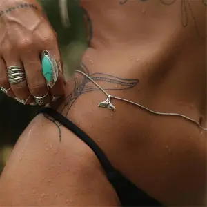 ROMANTIC New Arrival Whale Tail Fish Charm Stainless Steel Women Body Chain