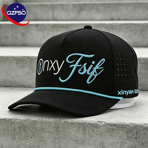 QZFSO Custom Adjustable Embroidery 5-Panel Sporty Baseball Cap Unisex Fitted Curved Brim Gorras Canvas Cotton Snapback <b>Hats</b> - Product Image 1