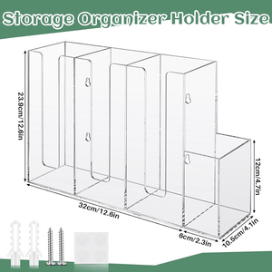 Organizer Cangkir Kopi Akrilik Bening 4 Kompartemen Tempat Cangkir Sekali Pakai Rak Penyimpanan Tutup Cangkir untuk Konter Kafe Kantor Ruang Istirahat - Product Image 4