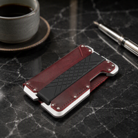 Portefeuille en aluminium anti-RFID Boshiho, porte-cartes en cuir Crazy Horse, bande élastique, portefeuille fin pour homme, logo personnalisé