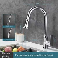 Robinet de cuisine de haute qualité au design moderne, gris canon, mitigeur extractible, laiton, poignée unique pour eau chaude et froide, robinet d'évier