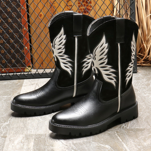 Bottes Chelsea Western mi-hautes brodées pour hommes – Vente en gros - Product Image 4