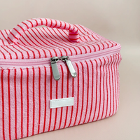 2026 Trendige Frottee-Kosmetiktasche mit Eigenem Logo Weiche Frottee-Kosmetiktasche Große Reise-Toilettentasche Personalisierte Make-up-Tasche
