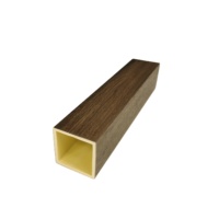 Melinco 50*50mm Revêtement intérieur en tube carré en PVC, fausses poutres creuses flexibles, tuyauterie en plastique composite bois WPC pour la décoration