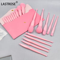 Ensemble de pinceaux de maquillage 11 pièces, pinceaux cosmétiques de qualité supérieure pour fond de teint, blush, anticernes, fard à paupières, sourcils, surligneur, pinceaux de maquillage roses