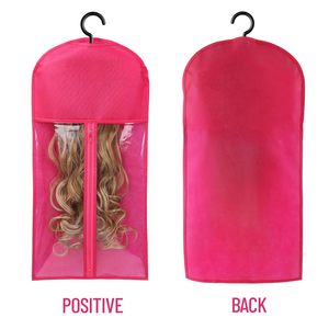 Sac de rangement pour perruques en gros, sac d'emballage anti-poussière avec cintre long, sac à perruques en tissu non tissé avec fermeture éclair en plastique - Product Image 3