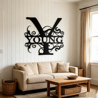 Décoration murale personnalisée en métal avec nom de famille, lettres alphabétiques en métal Y pour la décoration du salon à la maison