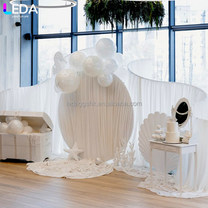 LEDA - Suministros de Decoración para Escenarios de Boda, Telón de Fondo de Metal Redondo Ondulado Blanco Moderno de Alta Calidad - Product Image 1