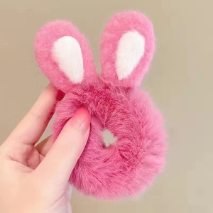 Nouveaux élastiques à cheveux en peluche avec oreilles de lapin mignonnes pour enfants, style dessin animé, pour l'automne et l'hiver - Product Image 5