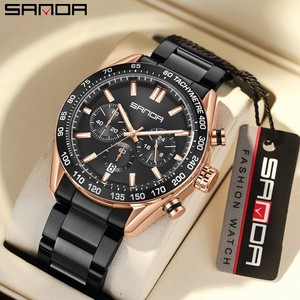 นาฬิกาควอตซ์ผู้ชาย Sanda 5501 รุ่นขายดี ดีไซน์แกนเหล็ก ฟังก์ชั่นหลากหลาย กันน้ำ โครโนกราฟ 6 เข็ม - Product Image 2