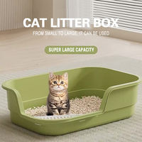 Senye Bac à litière pour chat rectangulaire en plastique, surdimensionné et à ouverture inclinée, design tendance, durable, facile à nettoyer, 14-36L, grand accessoire pour chat