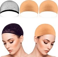 Lot de 3 bonnets pour perruques Eboot (beige nude et maille noire) (3 bonnets pour perruques)