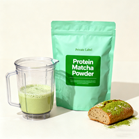 Thé vert matcha de qualité cérémonielle à étiquette privée personnalisée, poudre de thé vert matcha biologique 30g/boîte, collagène matcha