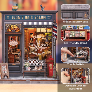 CuteBee - Kit de <span class=keywords><strong>Casa</strong></span> en Miniatura para Armar, CWGC215, Rincón de Lectura de Madera, Rompecabezas 3D de Madera, Kit de Manualidades, Kit de Rincón de Lectura para Armar - Product Image 5