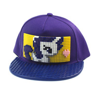 Casquette de baseball à visière plate à assembler soi-même avec blocs de construction Pixel parent-enfant, puzzle de micro-particules, style dessin animé, mode urbaine, vente en gros