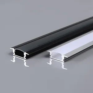 Perfil de aluminio de extrusión Led, Canal empotrado con tira led de 7mm y 17mm de ancho para luz Led de techo/pared