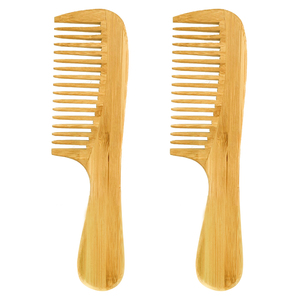 Wholesale Private Label Wide Tooth Bamboo Hair <strong>Comb</strong> <strong>Customizable</strong> Logo Big Wooden Barber Common <strong>Comb</strong> - Product Image 6