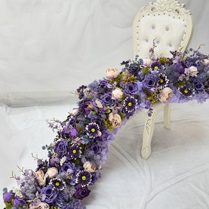 Fantasia rosa <span class=keywords><strong>margherita</strong></span> <span class=keywords><strong>viola</strong></span> ortensia 2 metri può personalizzare corridori da tavolo Layout festa di nozze decorazioni floreali artificiali - Product Image 1