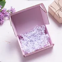 Boîte de Courrier en Papier Ondulé avec Logo Personnalisé, Emballage Cadeau pour Petite Bougie Parfumée, Rose et Violet, Vente en Gros