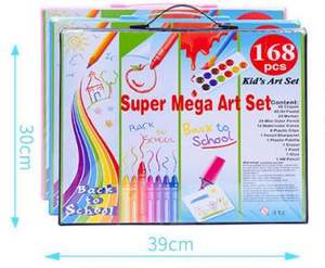 Ensemble de papeterie pour enfants, pinceaux, crayons de couleur 208, crayons à la cire, pastels à l'huile, outils de peinture, fournitures artistiques, ensembles de stylos aquarelle, table - Product Image 4
